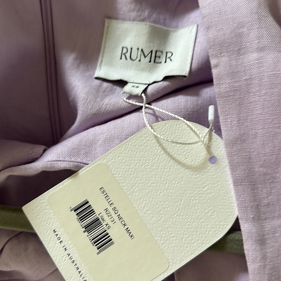 Anthropologie Rumer Estelle square neck maxi xs NWT purple linen - Picture 9 of 10